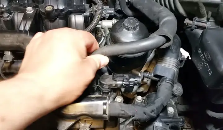 Remove Oil Cap and Draining Filler Tube